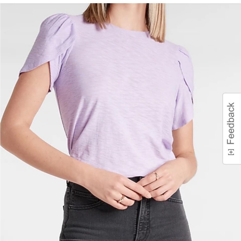 Express Tulip Sleeve Scoop Neck Lavender Top S NWT